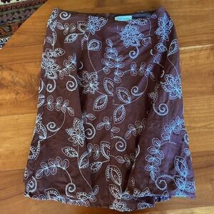 Embroidered flare skirt